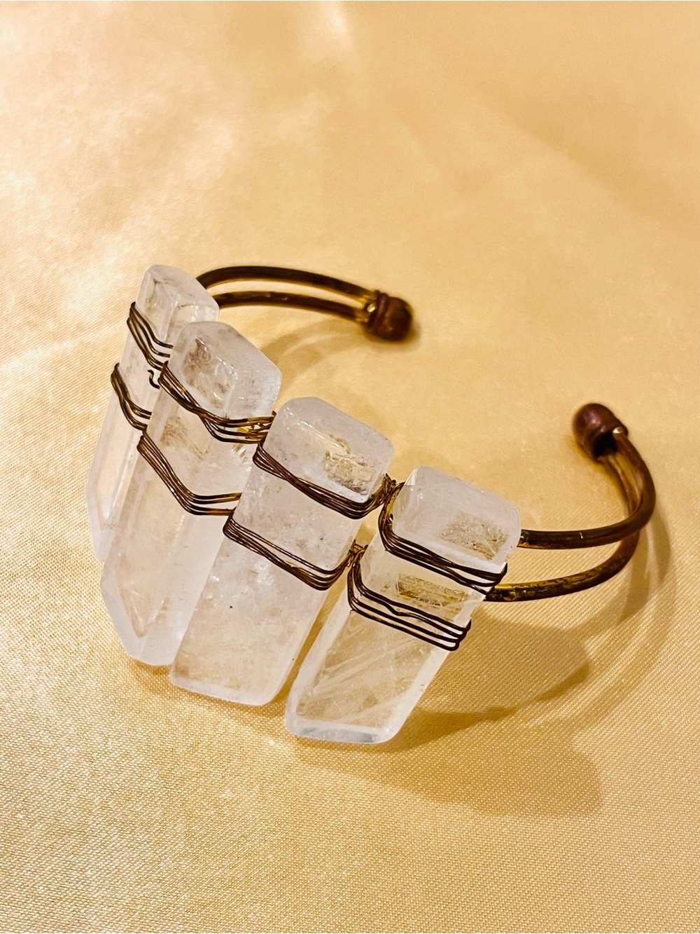 ✨ Raw Clear Quartz Crystal Statement Cuff Bracelet! ✨